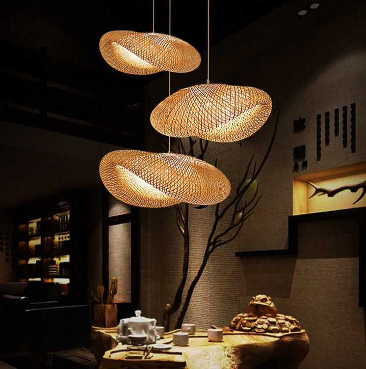 Woven Bamboo Pendant Light