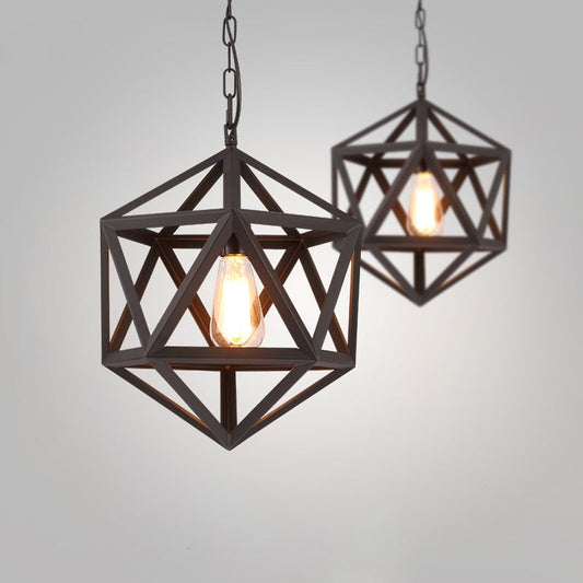 Vintage Iron Cage Pendant Light