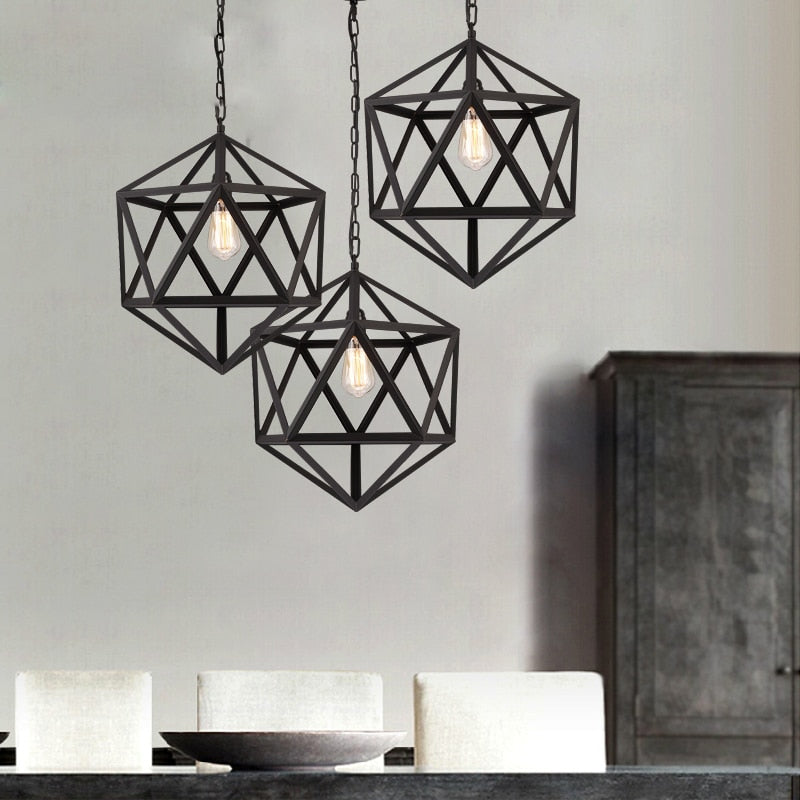 Vintage Iron Cage Pendant Light