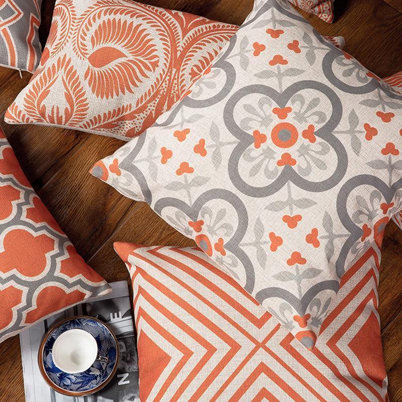 Red Orange Vintage Cushions - Nordic Side - 