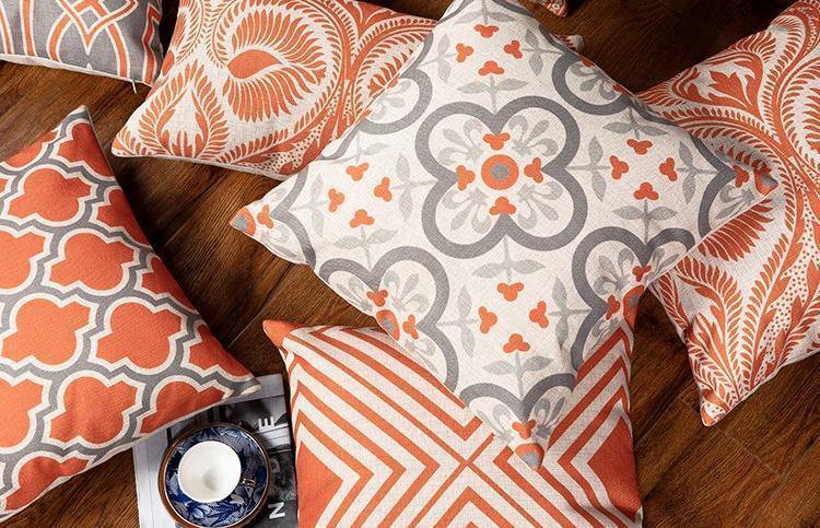 Red Orange Vintage Cushions - Nordic Side - 