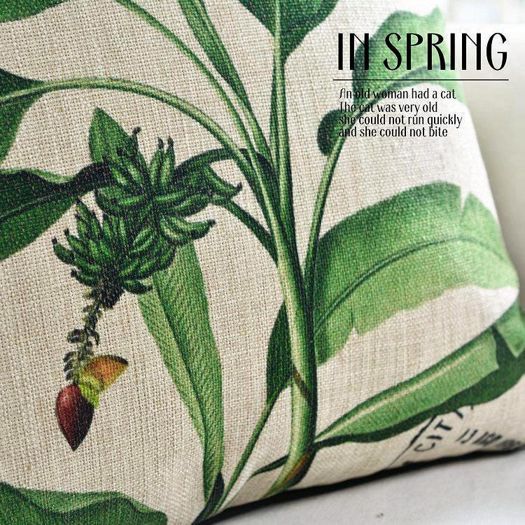 Tropic Leaf with Floral Cushion Cover - Nordic Side - 