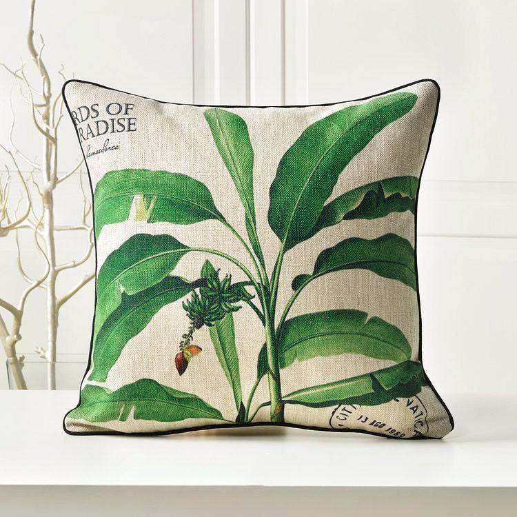 Tropic Leaf with Floral Cushion Cover - Nordic Side - 