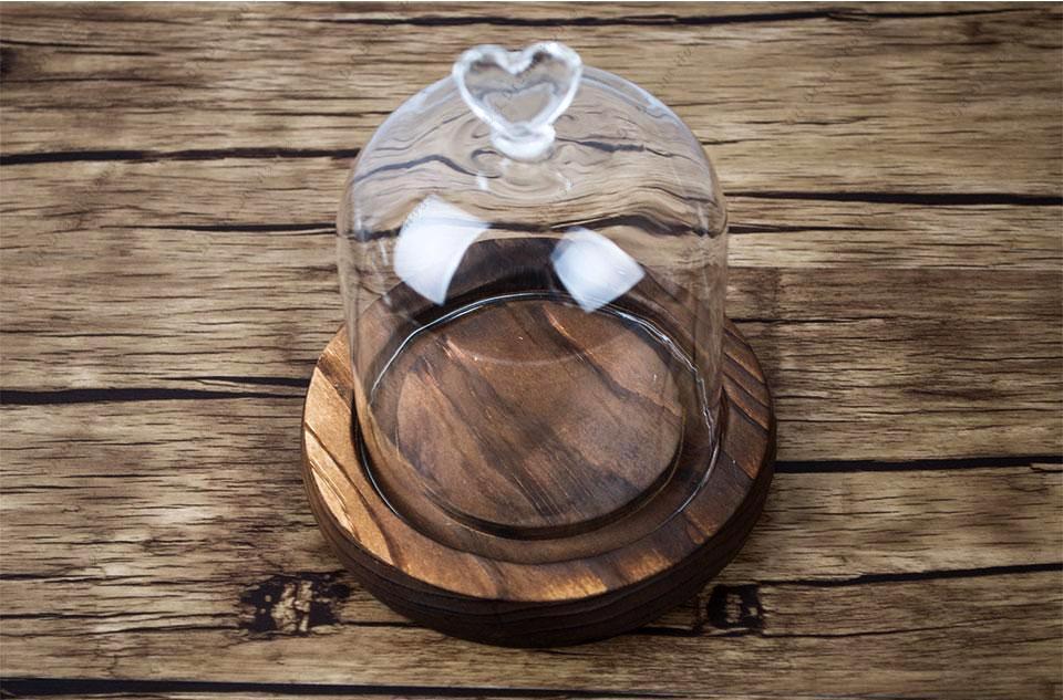 Wooden Plate With Glass Cover - Nordic Side - 