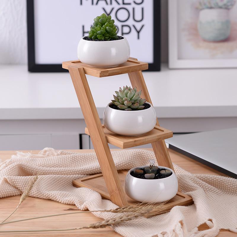 Bamboo Stand Planter Pots