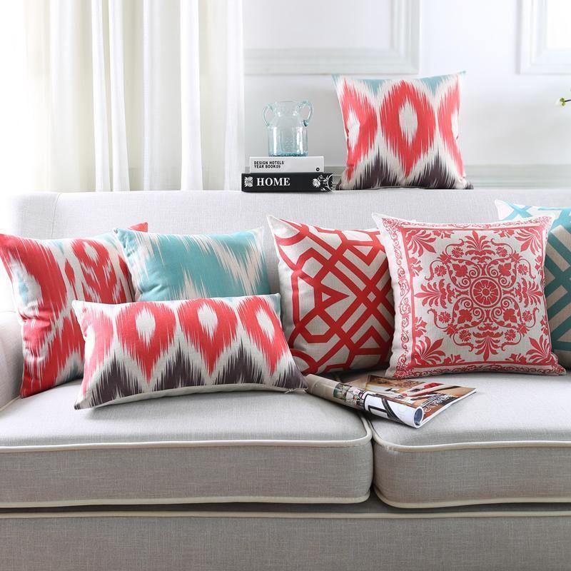 Vibrant Summer Red Cushions - Nordic Side - 