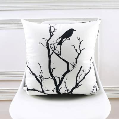 B&W Velvet Vintage Cushion - Nordic Side - 