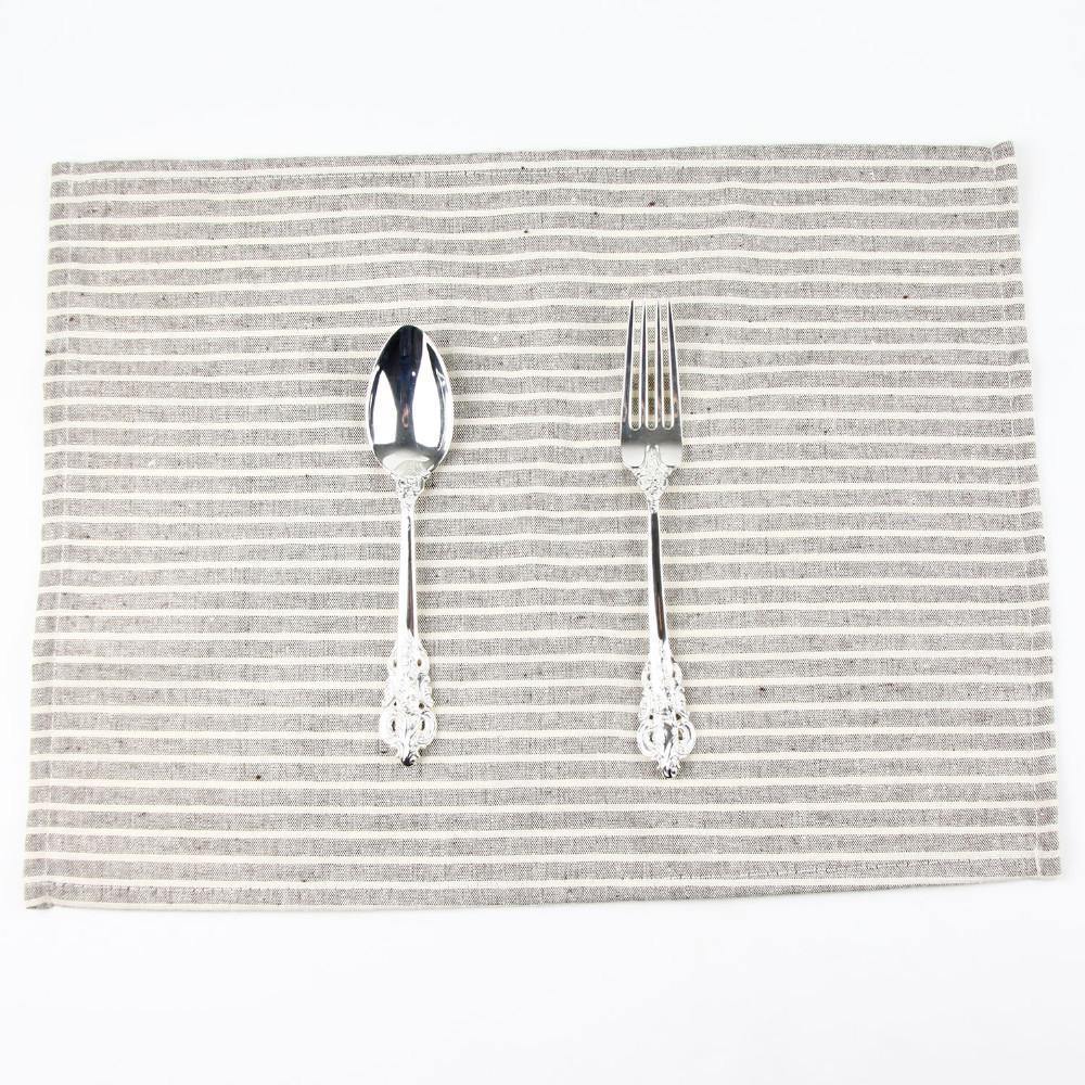 30x40cm Striped Cotton Linen Tablemat - Nordic Side - 