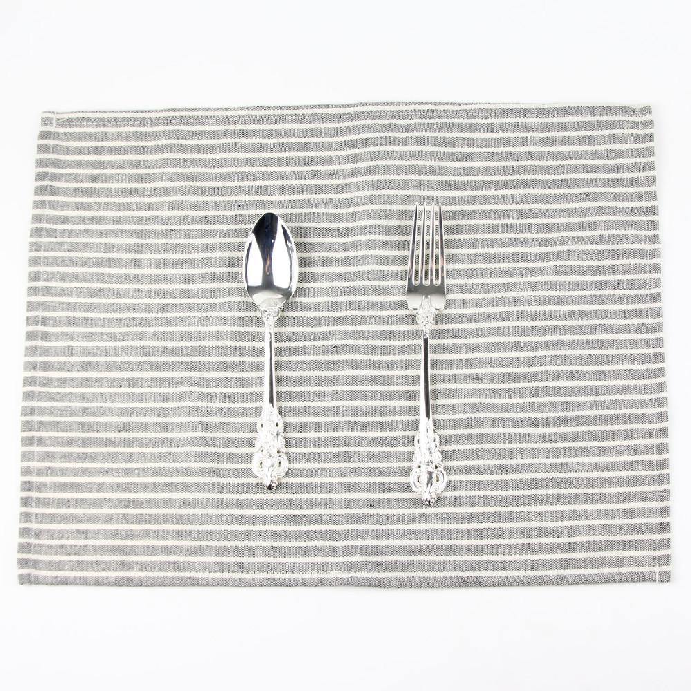 30x40cm Striped Cotton Linen Tablemat - Nordic Side - 