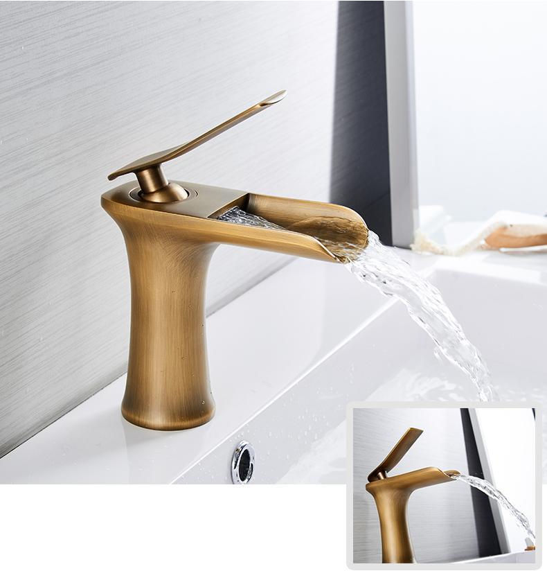 Waterfall Single Handle Basin Faucet - Nordic Side - 12-11, bathroom, bathroom-collection, bathroom-faucet, fab-faucets, faucet, feed-cl0-over-80-dollars, kitchen, kitchen-faucet, renovation,