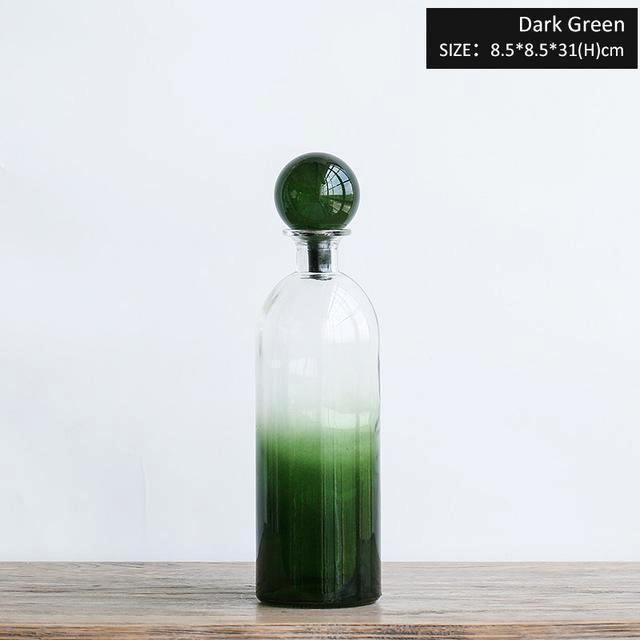 Gradient Green Glass Vase - Nordic Side - 