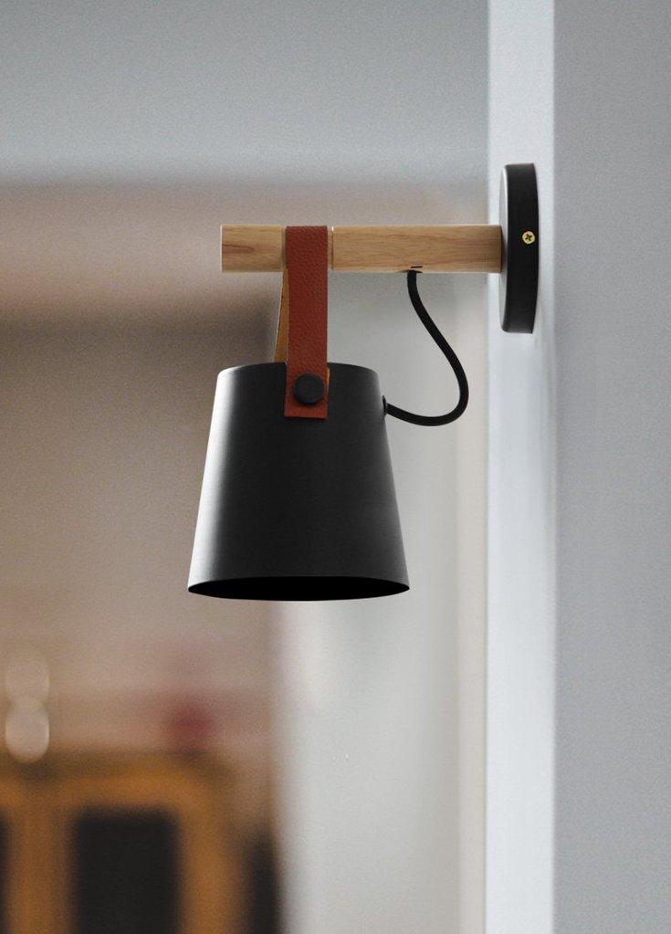 Wooden Nordic Hanging Wall Sconce