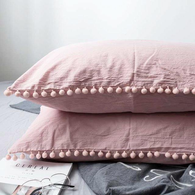 Cotton Pom Edge Pillowcase - Nordic Side - 