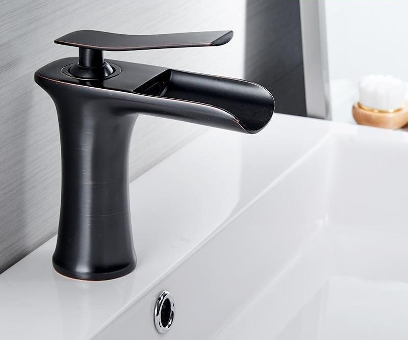 Waterfall Single Handle Basin Faucet - Nordic Side - 12-11, bathroom, bathroom-collection, bathroom-faucet, fab-faucets, faucet, feed-cl0-over-80-dollars, kitchen, kitchen-faucet, renovation,