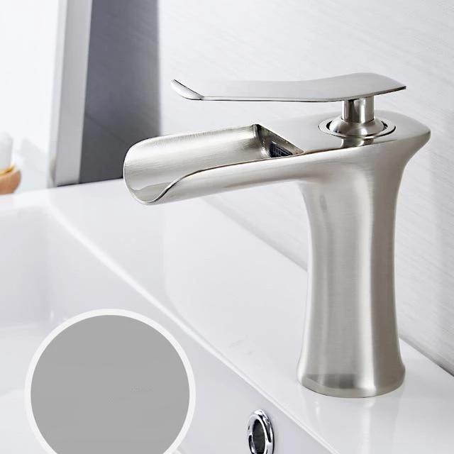 Waterfall Single Handle Basin Faucet - Nordic Side - 12-11, bathroom, bathroom-collection, bathroom-faucet, fab-faucets, faucet, feed-cl0-over-80-dollars, kitchen, kitchen-faucet, renovation,