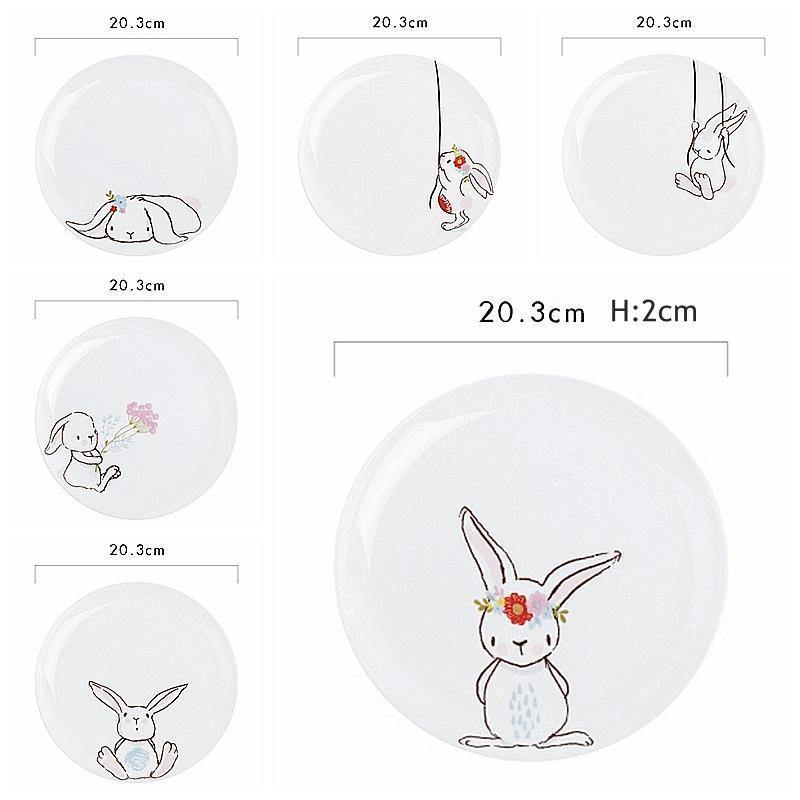 1PC 8 inch Rabbit Dinner Dishes - Nordic Side - 