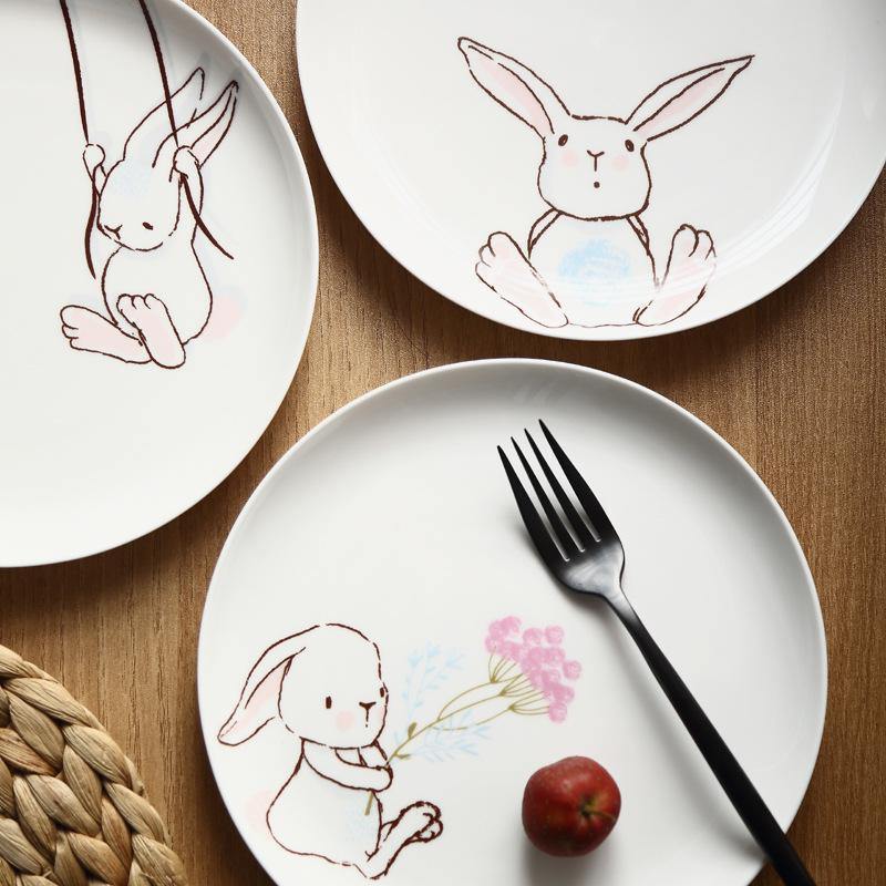 1PC 8 inch Rabbit Dinner Dishes - Nordic Side - 