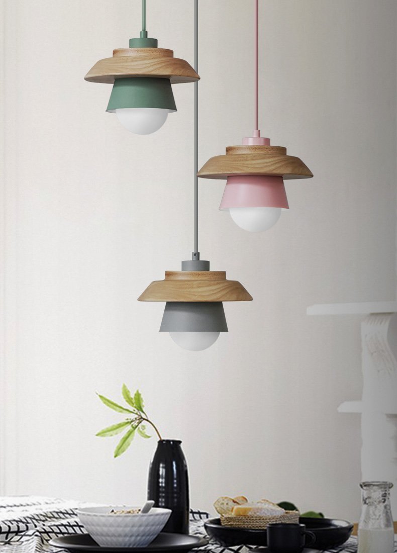 Wooden Top Creative Pendant Lights - Nordic Side - 