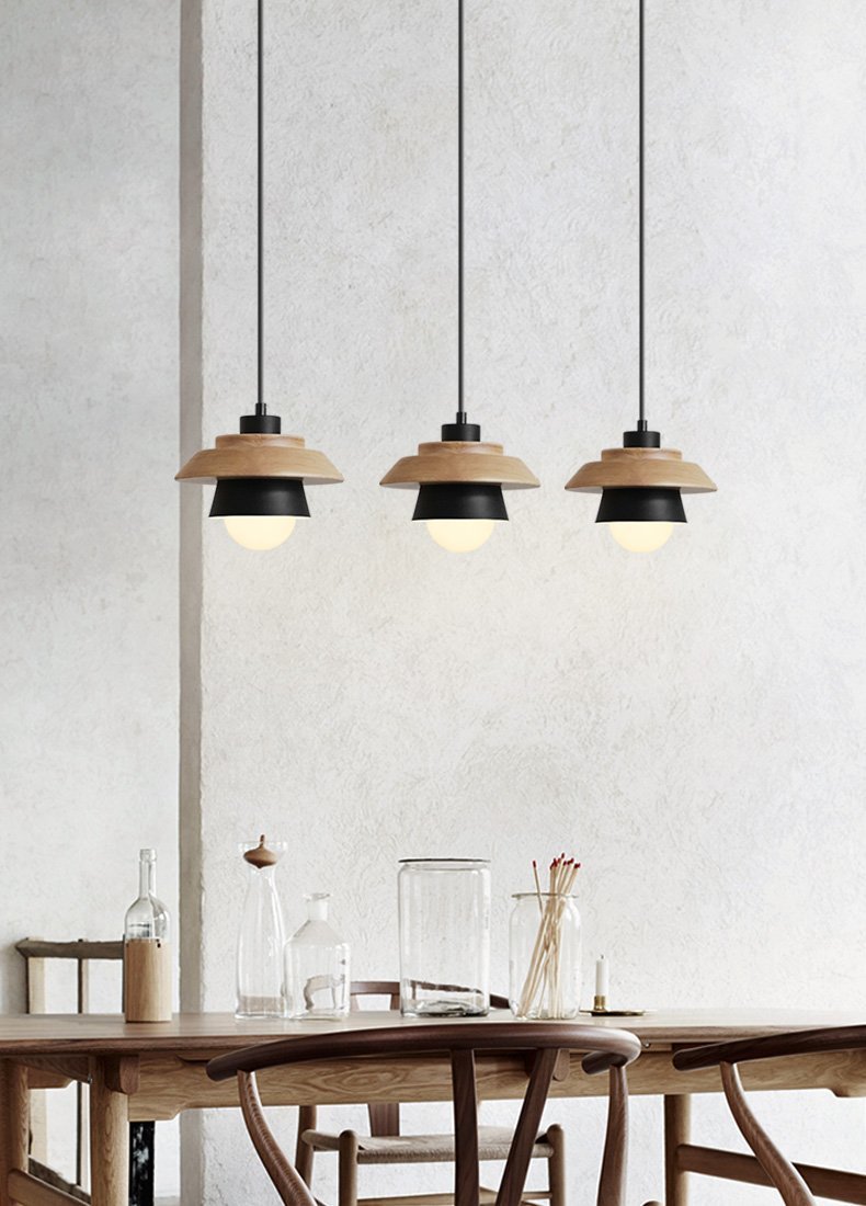 Wooden Top Creative Pendant Lights - Nordic Side - 