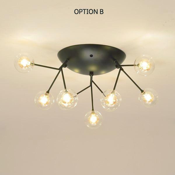 Post Modern Black Iron Chandelier - Nordic Side - 