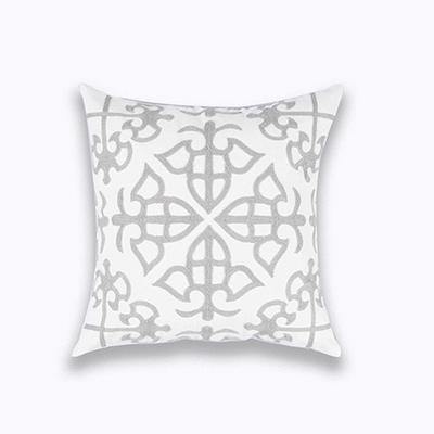 Grey Classic Embroidery Cushions - Nordic Side - 