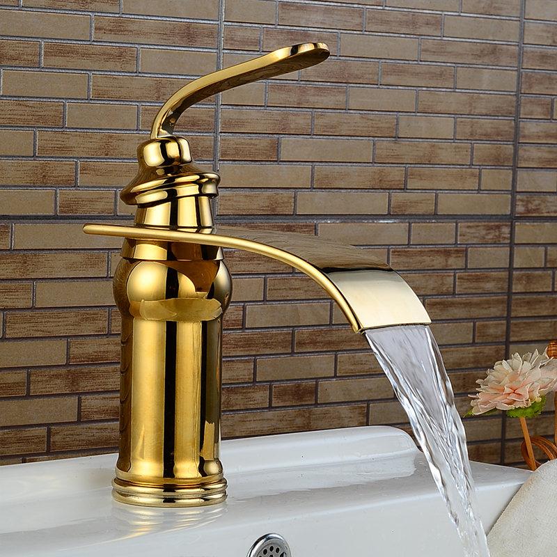 Ames - Vintage Brass Waterfall Faucet - Nordic Side - 09-11, bathroom, bathroom-collection, bathroom-faucet, fab-faucets, faucet, feed-cl0-over-80-dollars, kitchen, kitchen-faucet, modern, mo