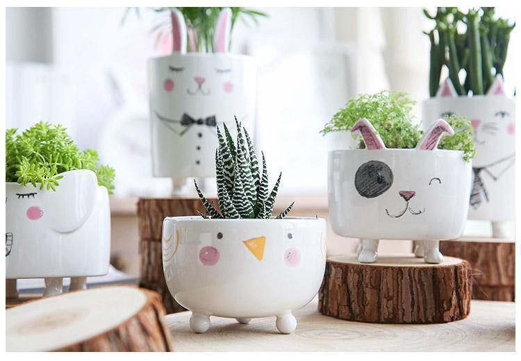 Animal Face Ceramic Vases - Nordic Side - 