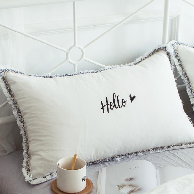 Hello Beautiful Letters For Couple Bedroom (2Pieces Pillow Cushion Covers) - Nordic Side - 