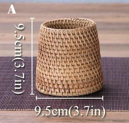 Handwoven Rattan Tea Tool Storage - Nordic Side - 