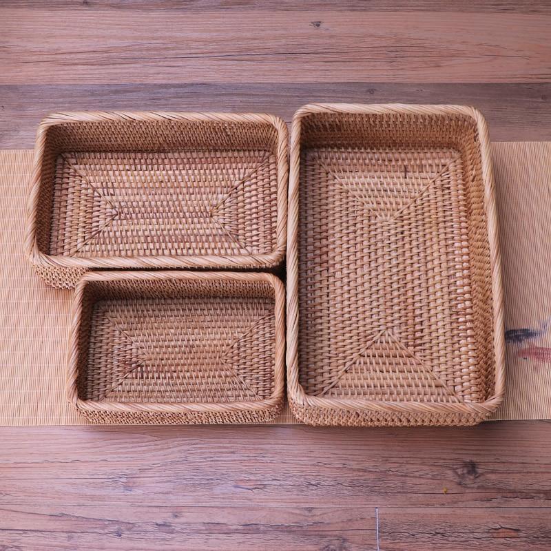 Handmade Rattan Square Baskets - Nordic Side - 