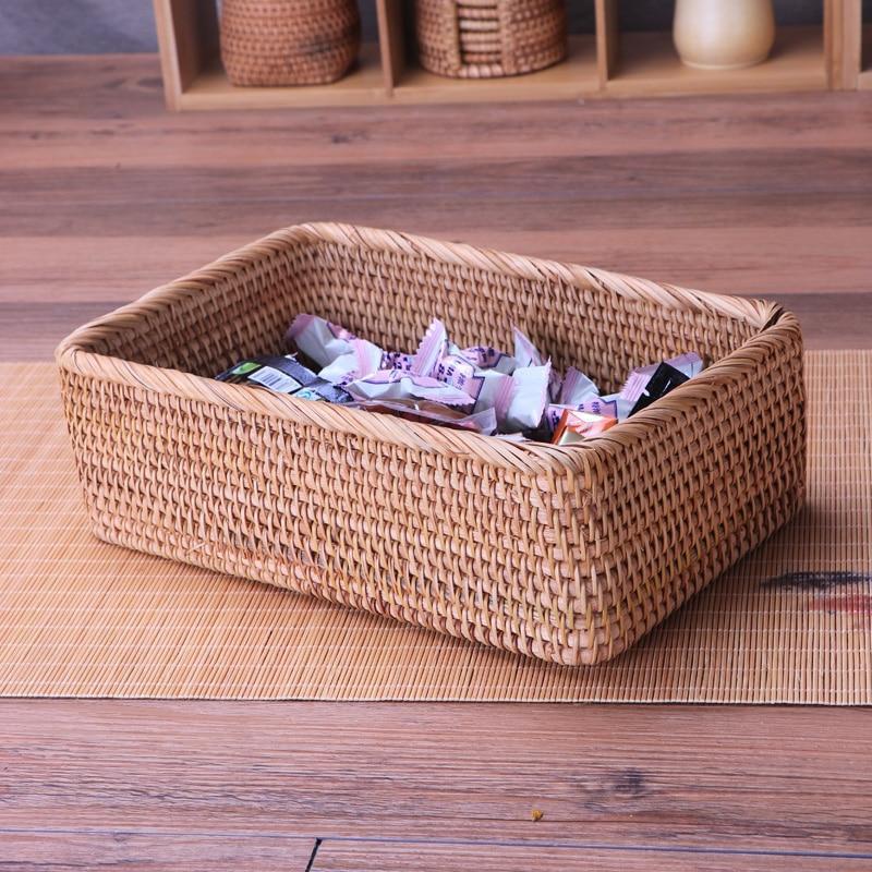 Handmade Rattan Square Baskets - Nordic Side - 