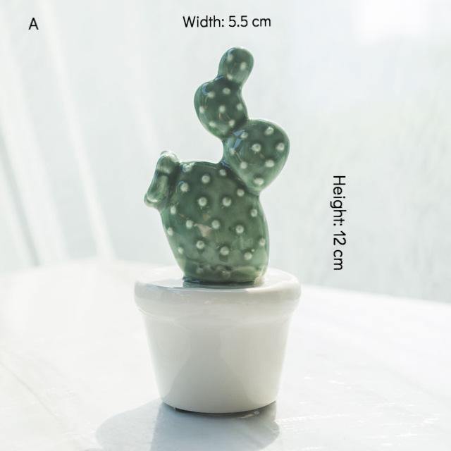 Potted Cactus Ceramic Miniature - Nordic Side - 