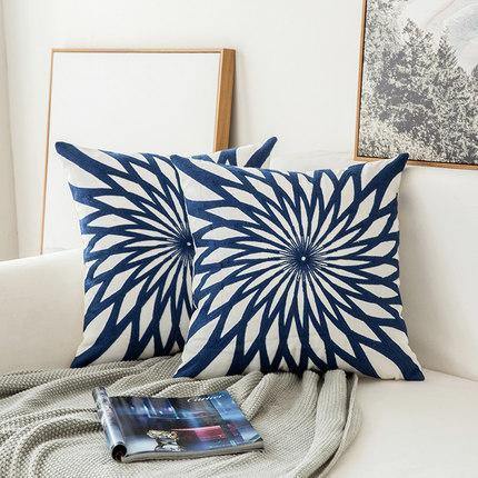 Blue Classic Embroidery Cushions - Nordic Side - 