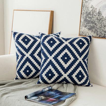 Blue Classic Embroidery Cushions - Nordic Side - 