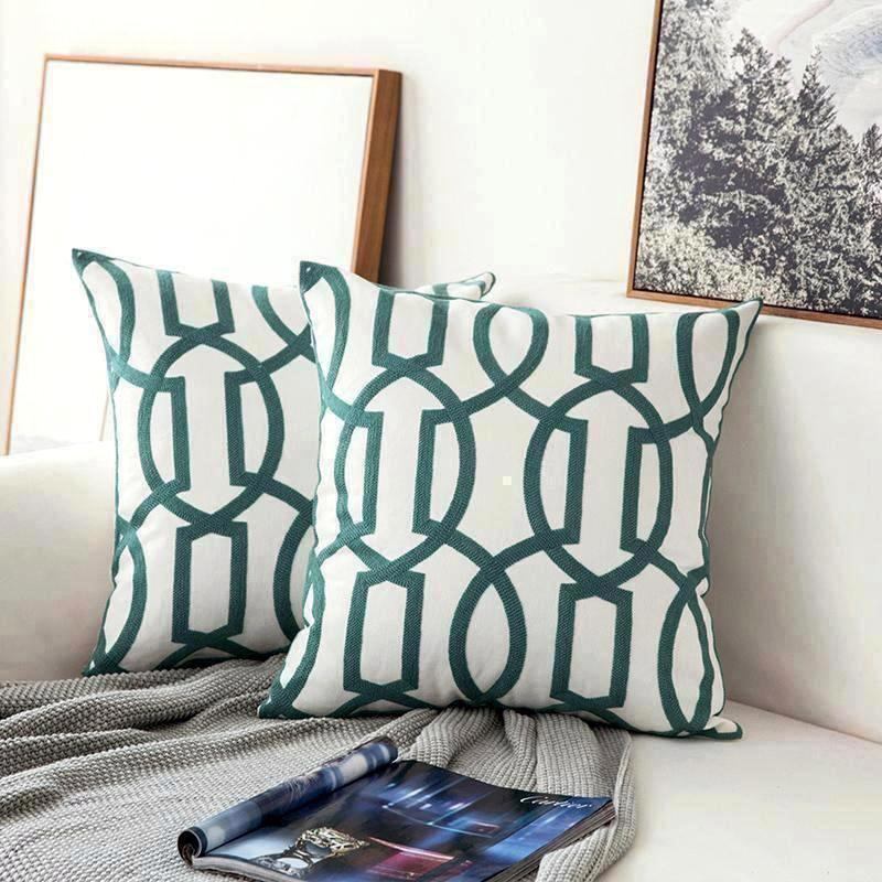 Turquoise Classic Embroidery Cushions - Nordic Side - 