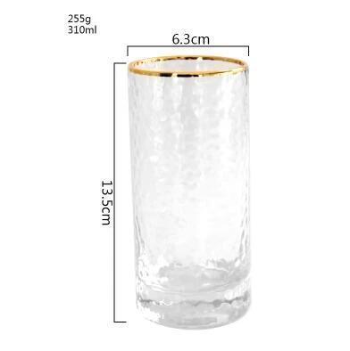 Hammer Glass Cup with Gold Rim - Nordic Side - 