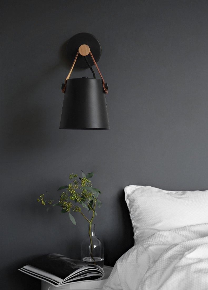 Leather Strap Black Wall Lamp - Nordic Side - 