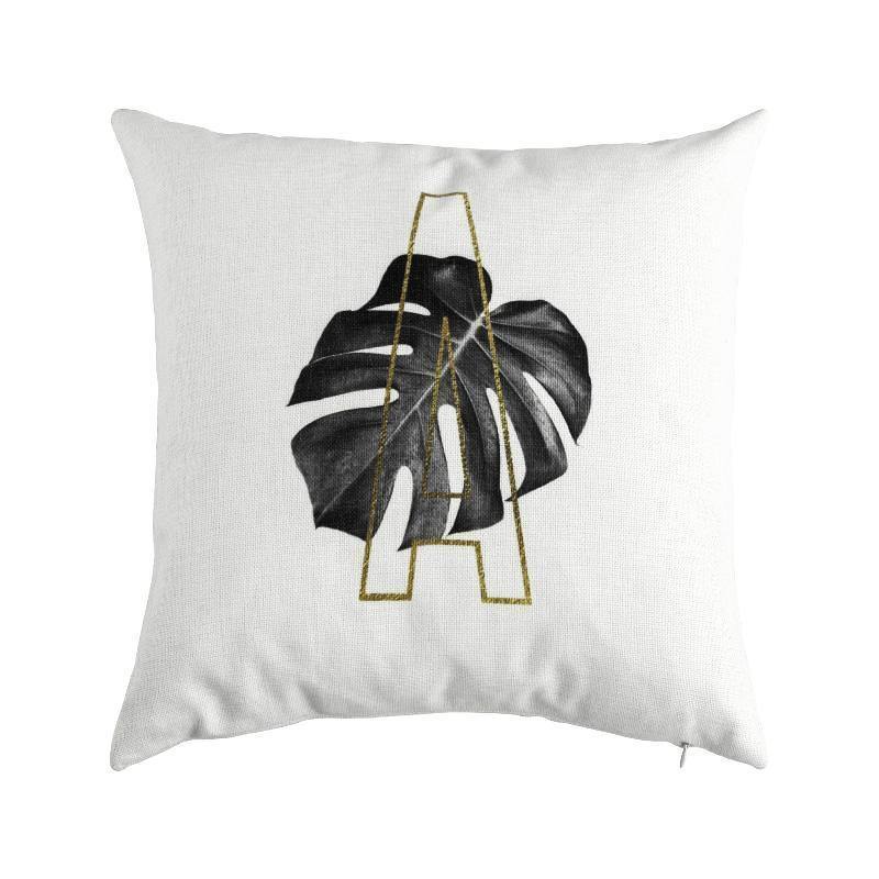 Linen Golden Palm Cushion Cover - Nordic Side - 