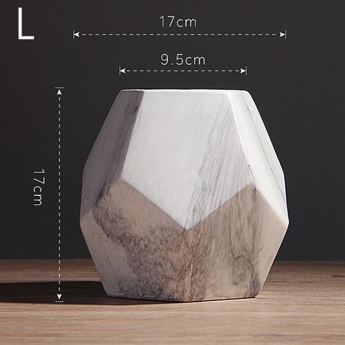 Modern White Marbled Decorative Vase