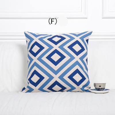 China Blue Geometric Cushions - Nordic Side - 