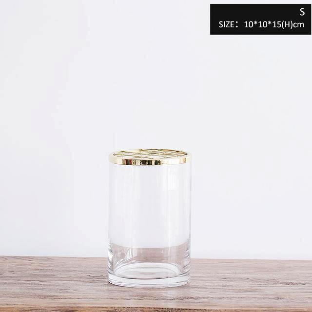 Golden Lining Glass Vase - Nordic Side - 