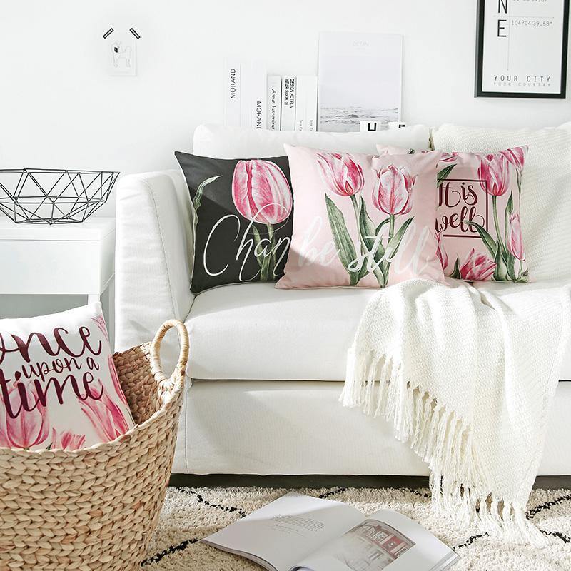 Pink Tulip Cushions - Nordic Side - 