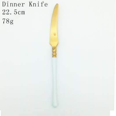 1 Pc White & Gold Cutlery - Nordic Side - 