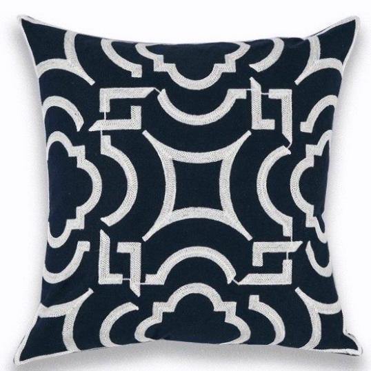 Navy Classic Embroidery Cushions - Nordic Side - 