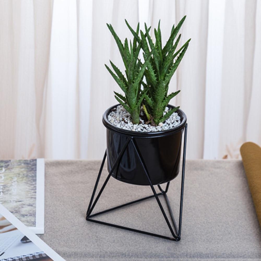 Geometric Ceramic Planter with Stand - Nordic Side - 10-29