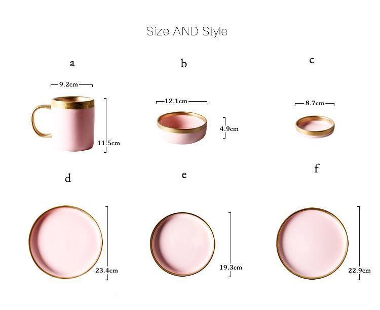 Matt Pink & Gold Dinnerware - Nordic Side - 