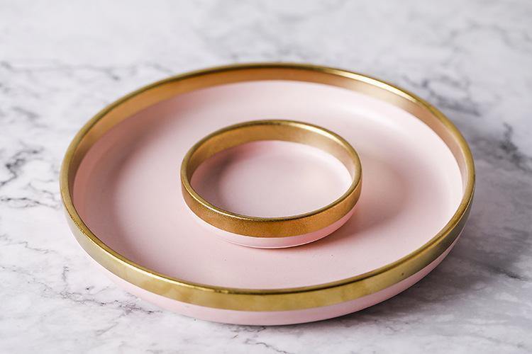 Matt Pink & Gold Dinnerware - Nordic Side - 