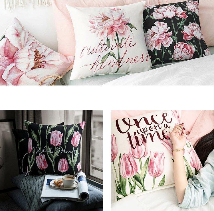 Pink Tulip Cushions - Nordic Side - 