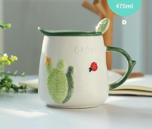 Cactus Mug with Lid - Nordic Side - 