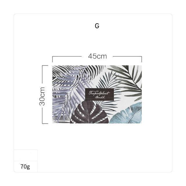 Abstract Palm Table Mat - Nordic Side - 